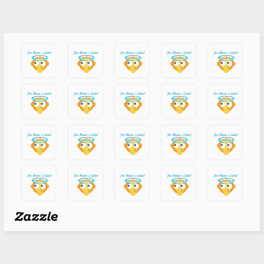 Angelic Surprise emoji Vierkante Sticker (Vel)