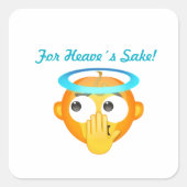 Angelic Surprise emoji Vierkante Sticker (Voorkant)