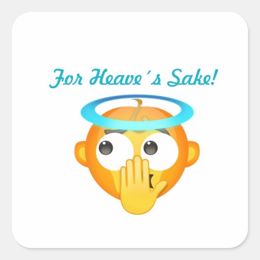 Angelic Surprise emoji Vierkante Sticker (Voorkant)