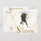 Angelic Sweet Sixteen Dream Invitation- Cust. Kaart (Voorkant / Achterkant)