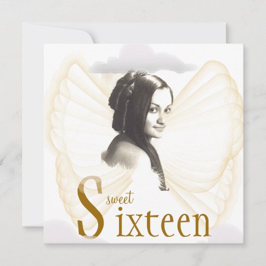 Angelic Sweet Sixteen Dream Invitation- Cust. Kaart (Voorkant)
