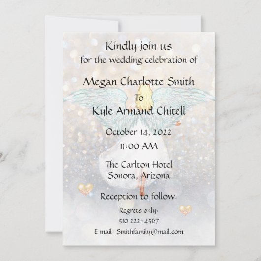 Angelic Wedding Invitation Kaart (Voorkant)