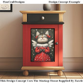 Angelic Whimsical Kitten Angel Fairy CQ7 Decoupage Tissuepapier