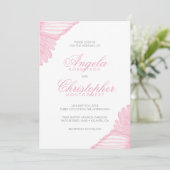Angelic Wing Feathers Pink en Grey Kaart (Staand voorkant)