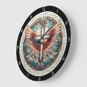 Angelic Winged Cross Grote Klok (Hoek)