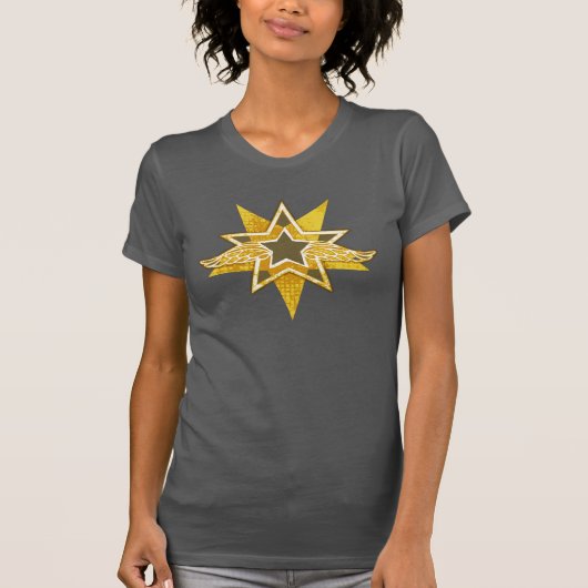 Angelic wings gouden ster t-shirt (Voorkant)