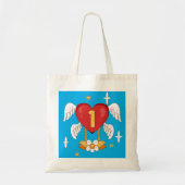 Angelic Wings Heart With Number One in The middle Tote Bag (Voorkant)