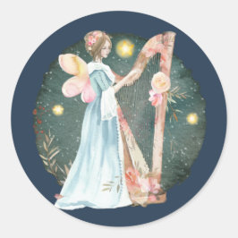 Angelic Winter Music Plays Angel Ronde Sticker