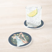 Angelic Winter Music Plays Angel Zandsteen Onderzetter (Zijkant)