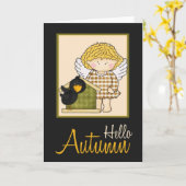Angelica Autumn Angel Hallo Autumn Kaart d1 (Gele Bloem)