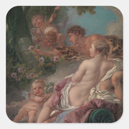 Angelica en Medoro Vierkante Sticker (Voorkant)