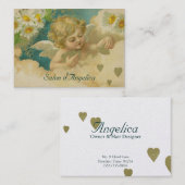 Angelica Hearts & Daisies Elegant Chubby Cards Visitekaartje (Voorkant / Achterkant)