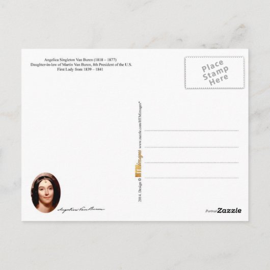 Angelica Van Buren, First Lady of the U.S. Briefkaart (Achterkant)