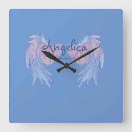 Angelica werd geboren met vleugels uit de hemelple vierkante klok (Voorkant)