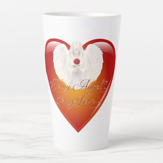 AngelicFaith ZilverHart Latte Mok (Voorkant)