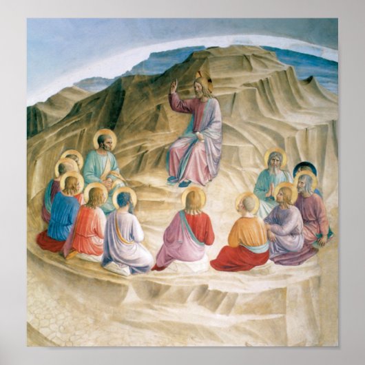 Angelico preek op de berg  kunst poster (Voorkant)