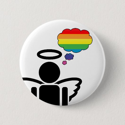 angelicon. regenbooggedachten: ronde button 5,7 cm (Voorkant)