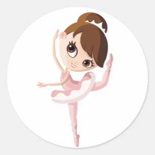 Angelina de Ballerina Ronde Sticker