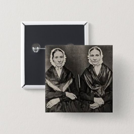 Angelina en Sarah Grimke Sisters ERA Suffrage Vierkante Button 5,1 Cm (Voorkant /achterkant)