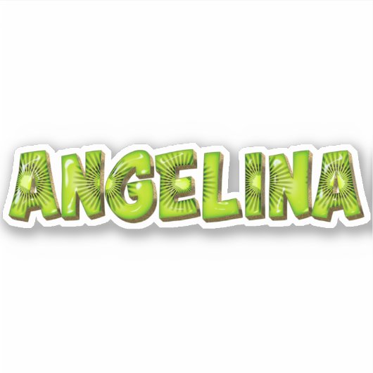 Angelina Name Kiwi Design Aufkleber Sticker (Voorkant)