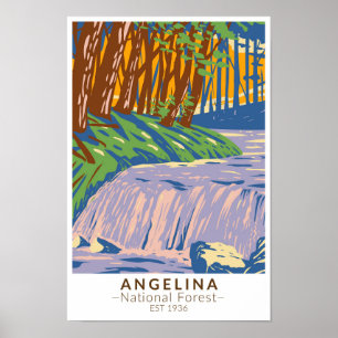 Angelina National Forest Boykin Creek Vintage Poster