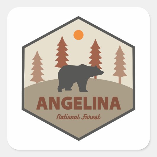 Angelina National Forest Texas Beer Vierkante Sticker (Voorkant)