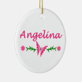 Angelina (roze vlinder) keramisch ornament (Rechts)