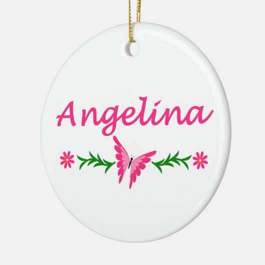 Angelina (roze vlinder) keramisch ornament (Links)