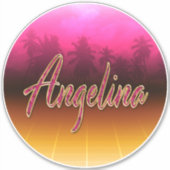Angelina Vorname Name pink Aufkleber Sticker (Voorkant)
