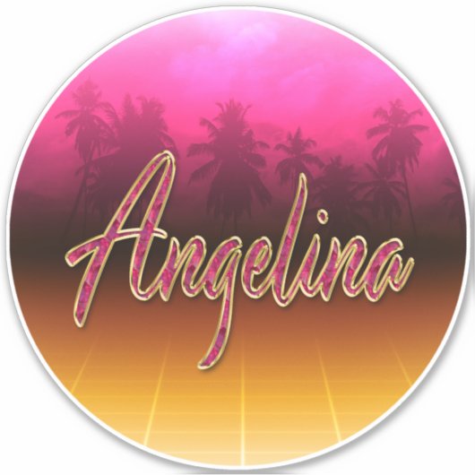 Angelina Vorname Name pink Aufkleber Sticker (Voorkant)
