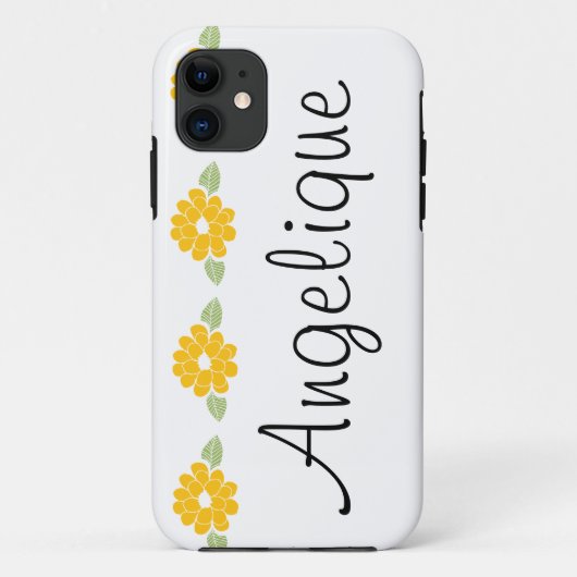Angelique Name Yellow Flowers Case-Mate iPhone Case (Achterkant)