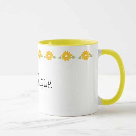 Angelique Name Yellow Flowers Mok (Rechts)