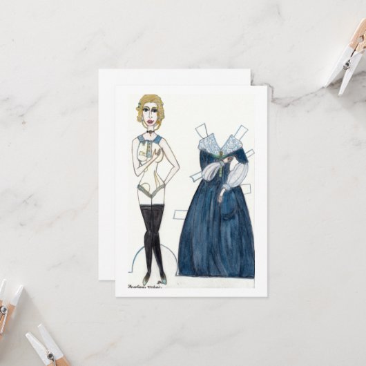Angelique Paper Doll Kaart (Voorkant / Achterkant in situ)