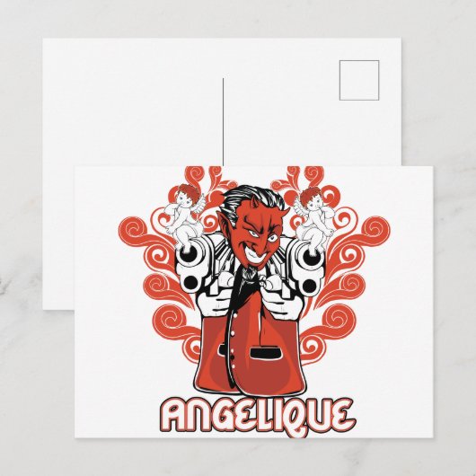 angelique zwart briefkaart (Voorkant / Achterkant)