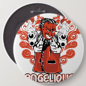 angelique zwart ronde button 6,0 cm (Voorkant /achterkant)