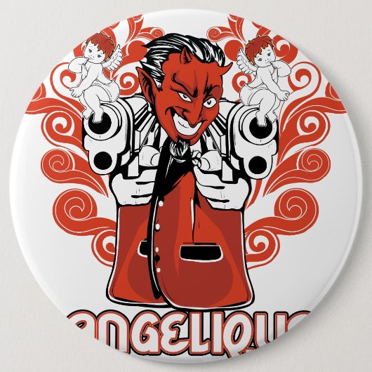 angelique zwart ronde button 6,0 cm (Voorkant)