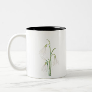 angelische sneeuwbloemen waterverf tweekleurige koffiemok