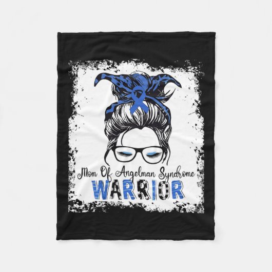 Angelman Syndrome Awareness Mam Warrior Blue Ribbo Fleece Deken (Voorkant)