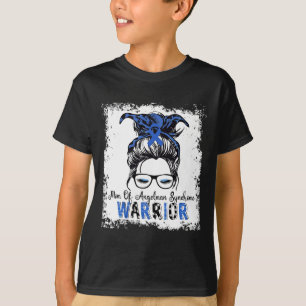 Angelman Syndrome Awareness Mam Warrior Blue Ribbo T-shirt