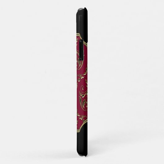 AngelRhyse Crimsong Elegant Damask Monogram Case-Mate iPhone Case (Achterkant/rechts)