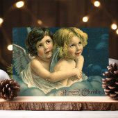 Angels A Merry Kerstmis Vintage Feestdagenkaart