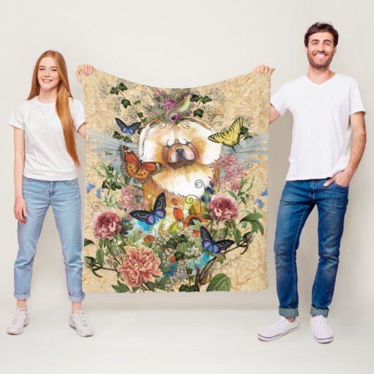 ANGELS AMONG US Chow fleece blanket in 3 maten (In situ)