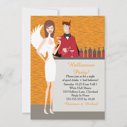 Angels and Devils Halloween Invitation (CA) Kaart (Voorkant)