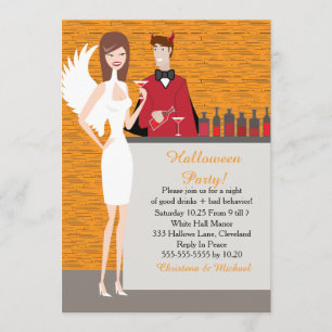 Angels and Devils Halloween Invitation (CA) Kaart
