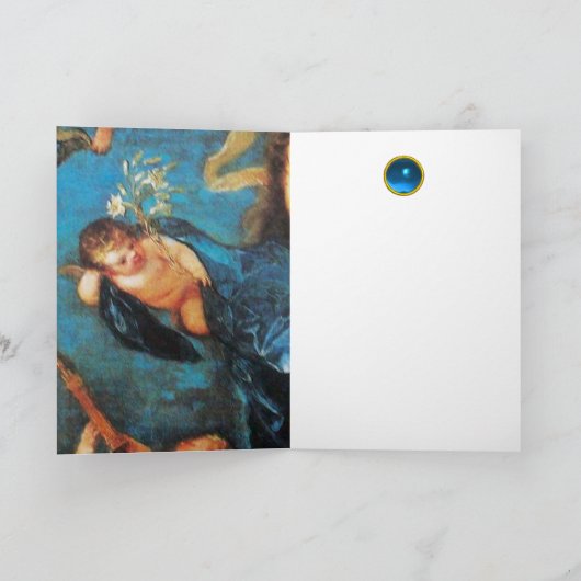 Angels and Immaculate Conception of Virgin Feestdagen Kaart (Binnen)