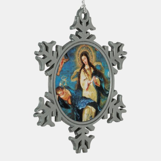 Angels and Immaculate Conception of Virgin Tin Sneeuwvlok Ornament (Links)