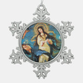 Angels and Immaculate Conception of Virgin Tin Sneeuwvlok Ornament (Voorkant)