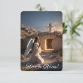 Angels Announcing Resurrection Image Greetings Kaart (Staand voorkant)