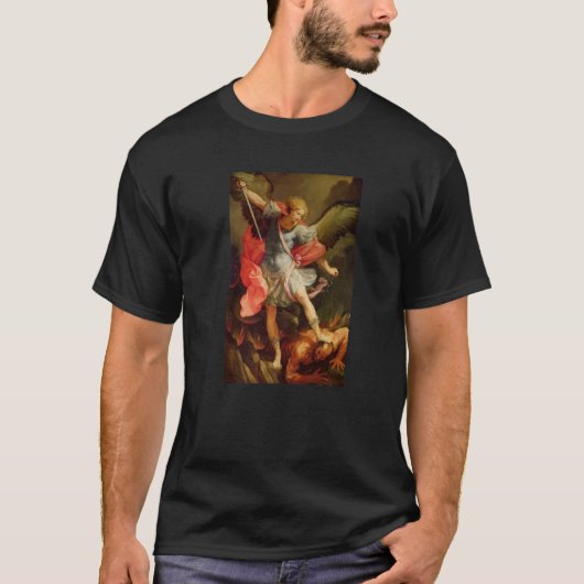 Angels Archangel Michael Defetsing Satan T-shirt (Voorkant)