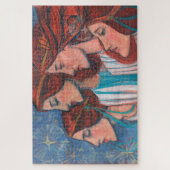 Angels Art Nouveau Ginger Auburn Red Hair Women Legpuzzel (Verticaal)